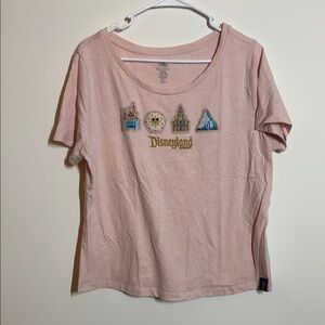 Disney Pink Short Sleeve Tee with Disneyland Graphic